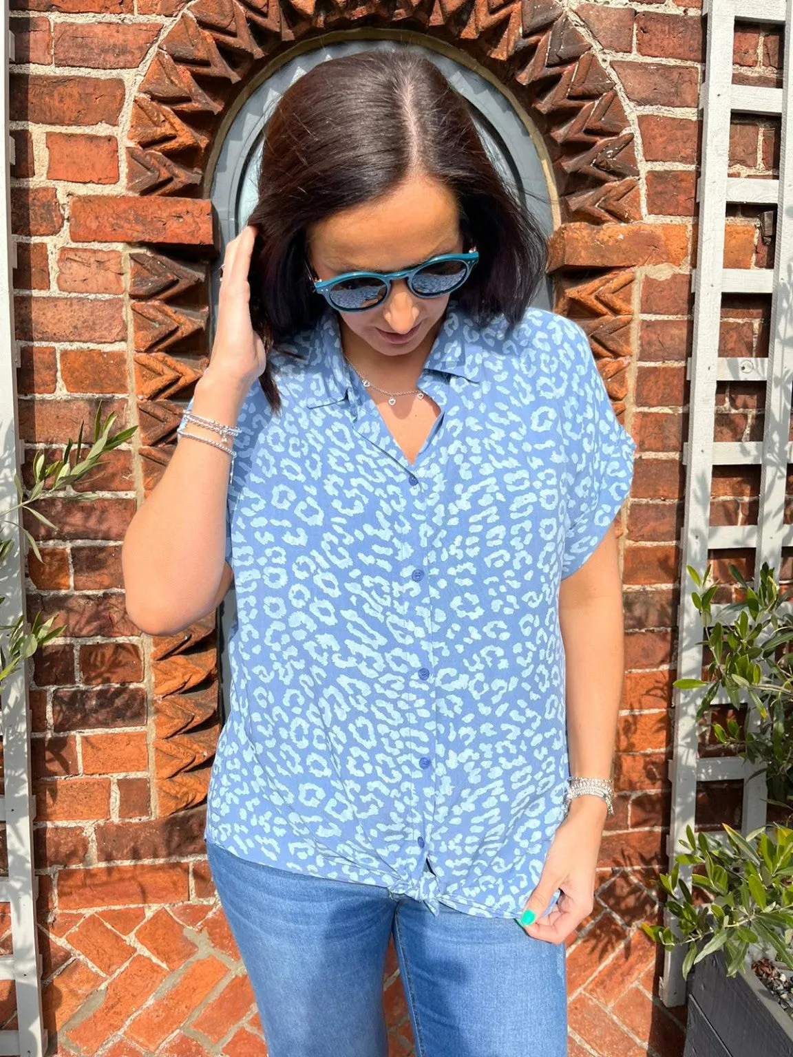 Animal Print Knot Shirt Pam