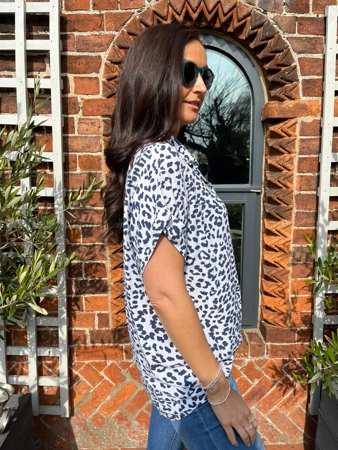 Animal Print Knot Shirt Pam