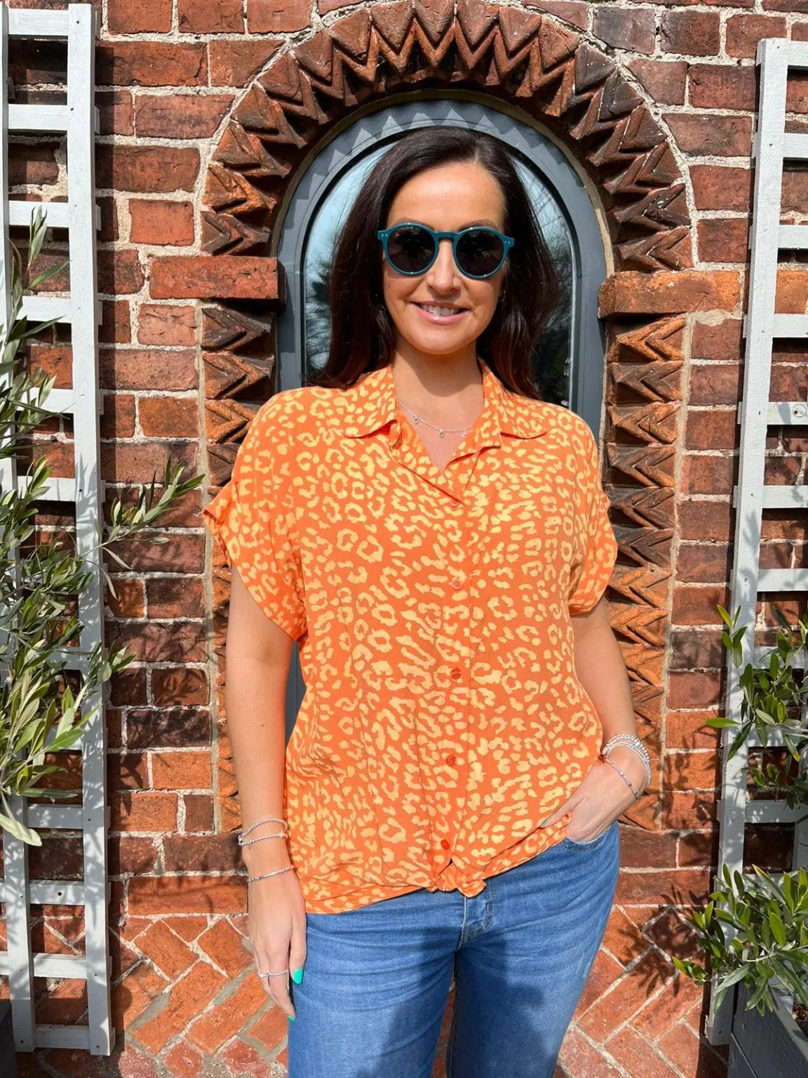 Animal Print Knot Shirt Pam