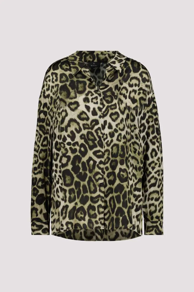 Blouse Leopard Print in Olive Pattern 806119MNR by Monari