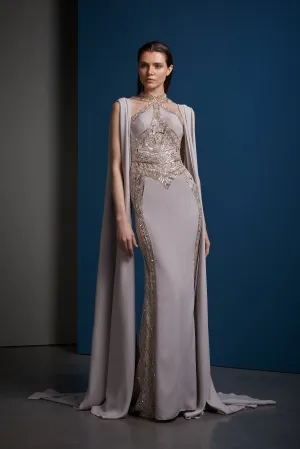 Cape Sheath Patterned Sequin Dress Online UAE