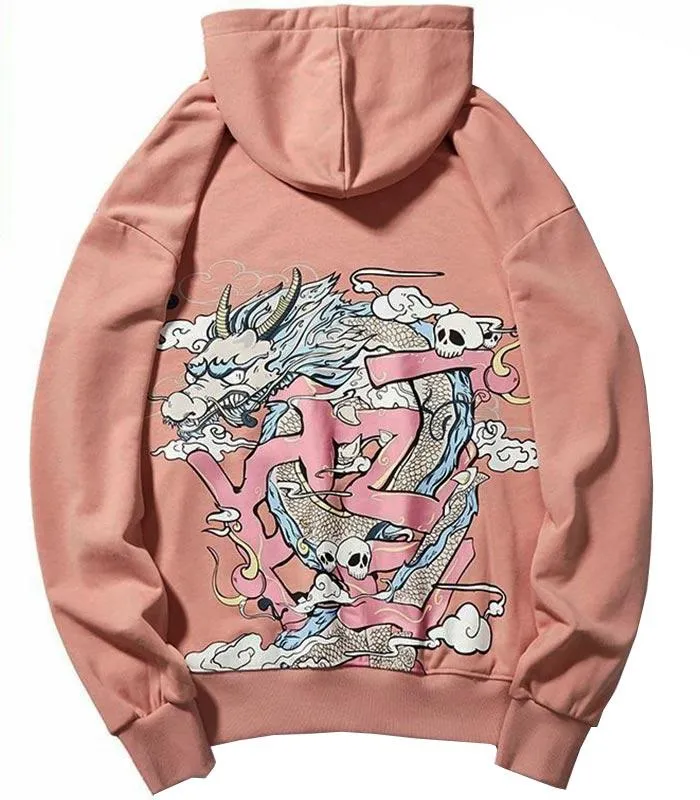 Chinese Dragon Print Hoodie