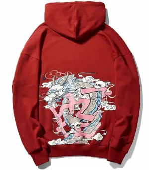 Chinese Dragon Print Hoodie