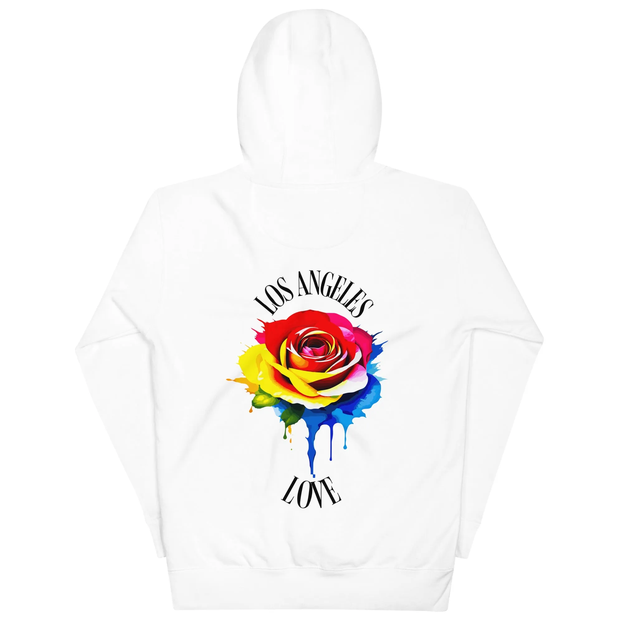 Colorful Rose LA Love Hoodie (Arched black script)