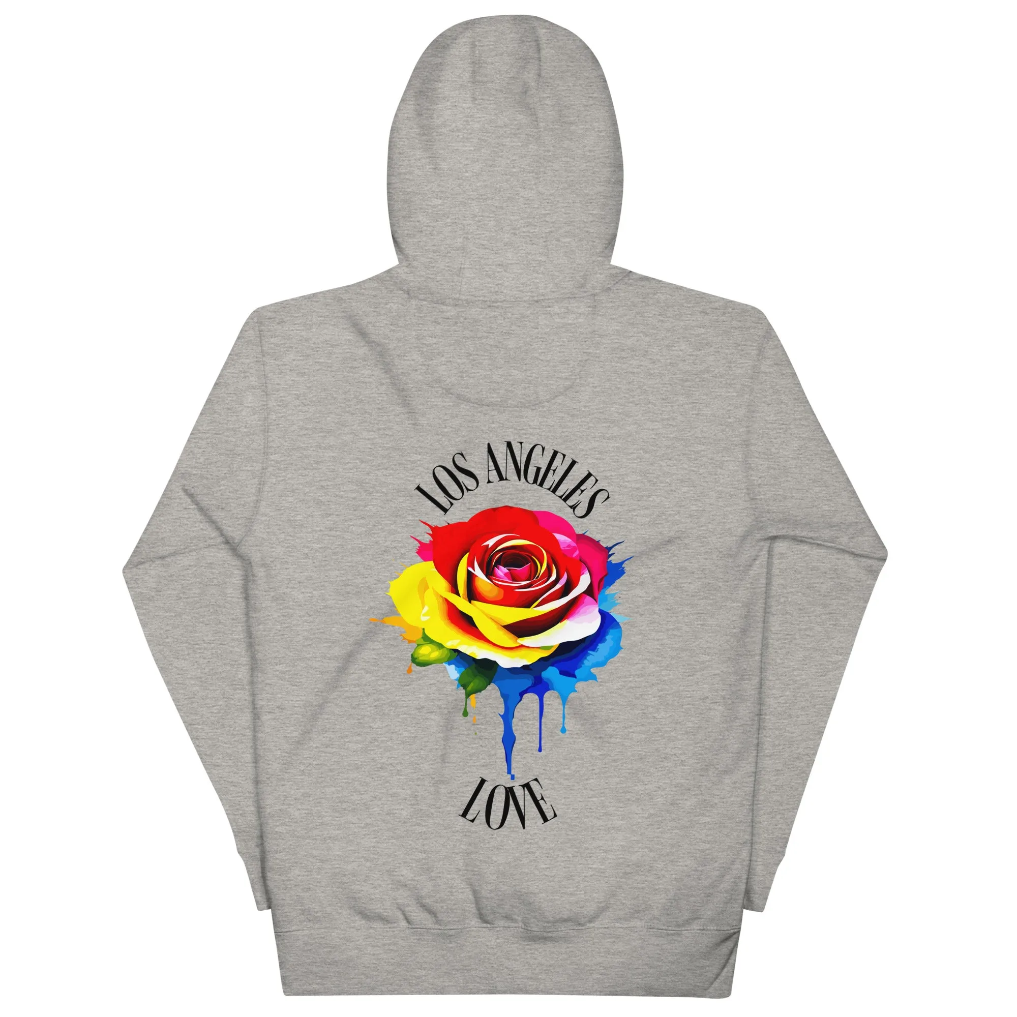 Colorful Rose LA Love Hoodie (Arched black script)