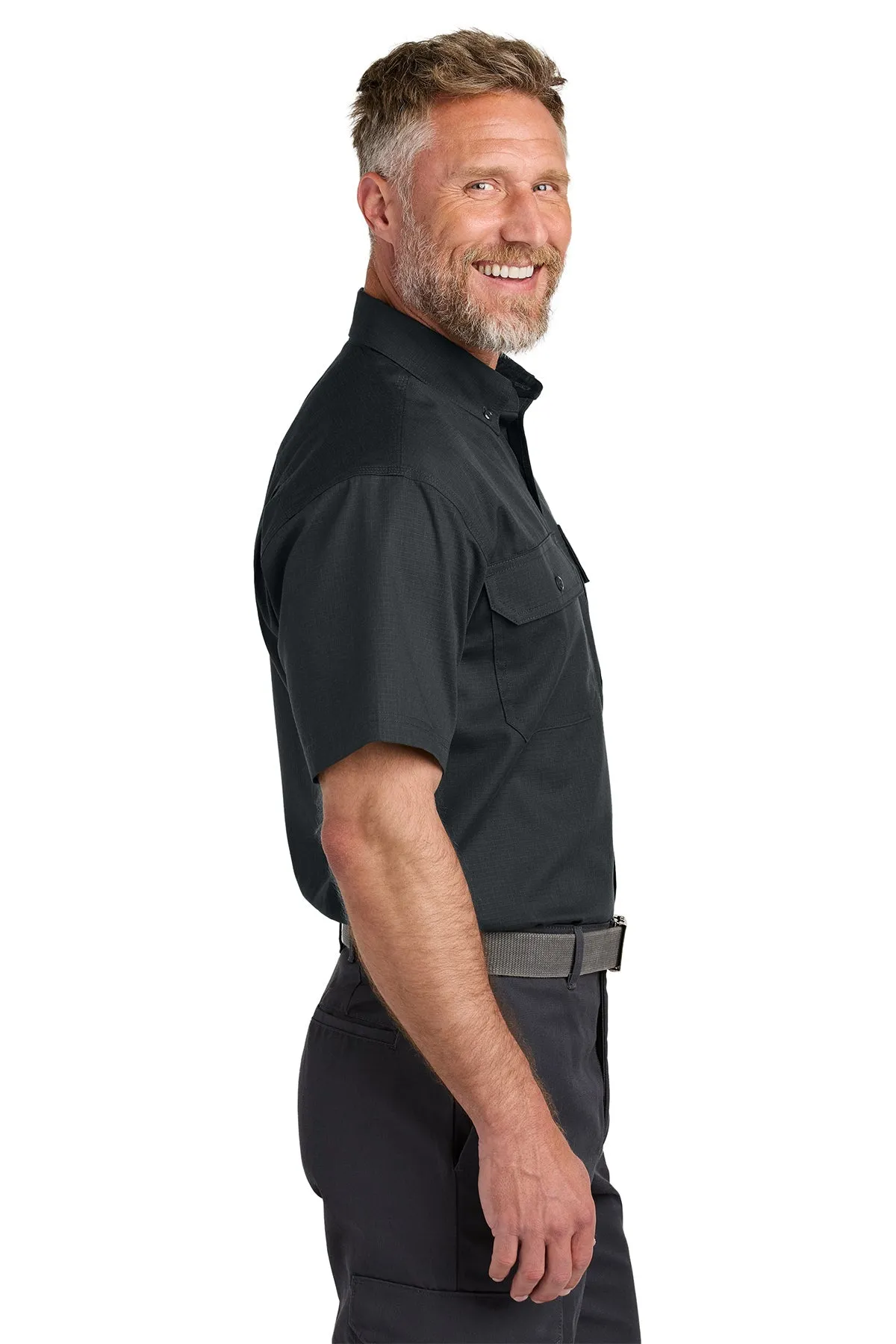 CornerStone Short Sleeve Select Ripstop Custom Shirts, Echo Steel