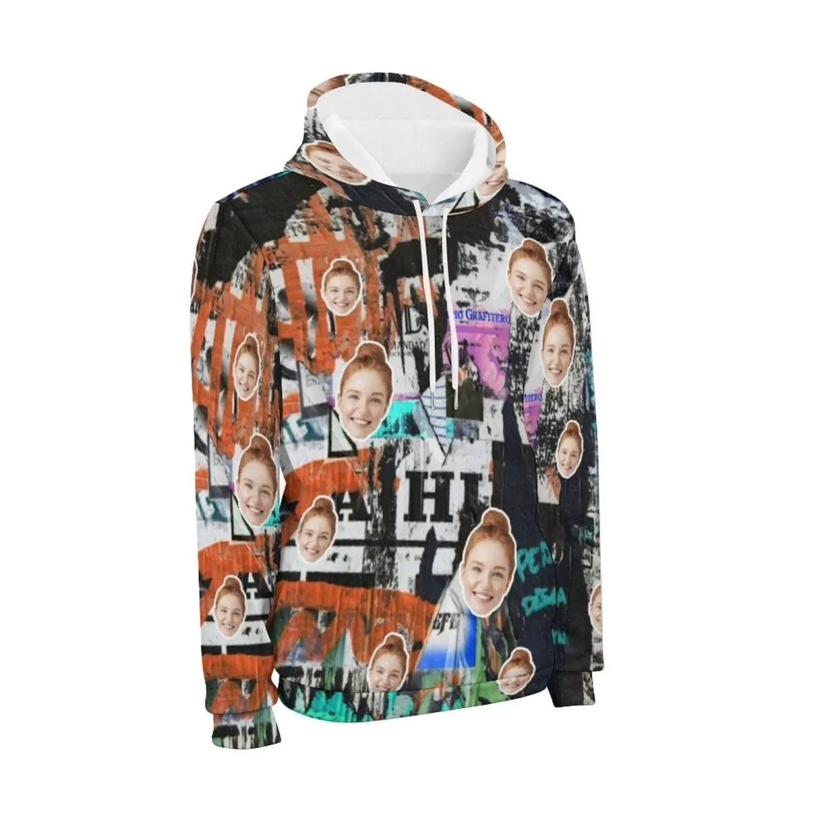 Custom Face Graffiti Hoodie Sweatpant Set Personalized Unisex Loose Hoodie Top Outfits