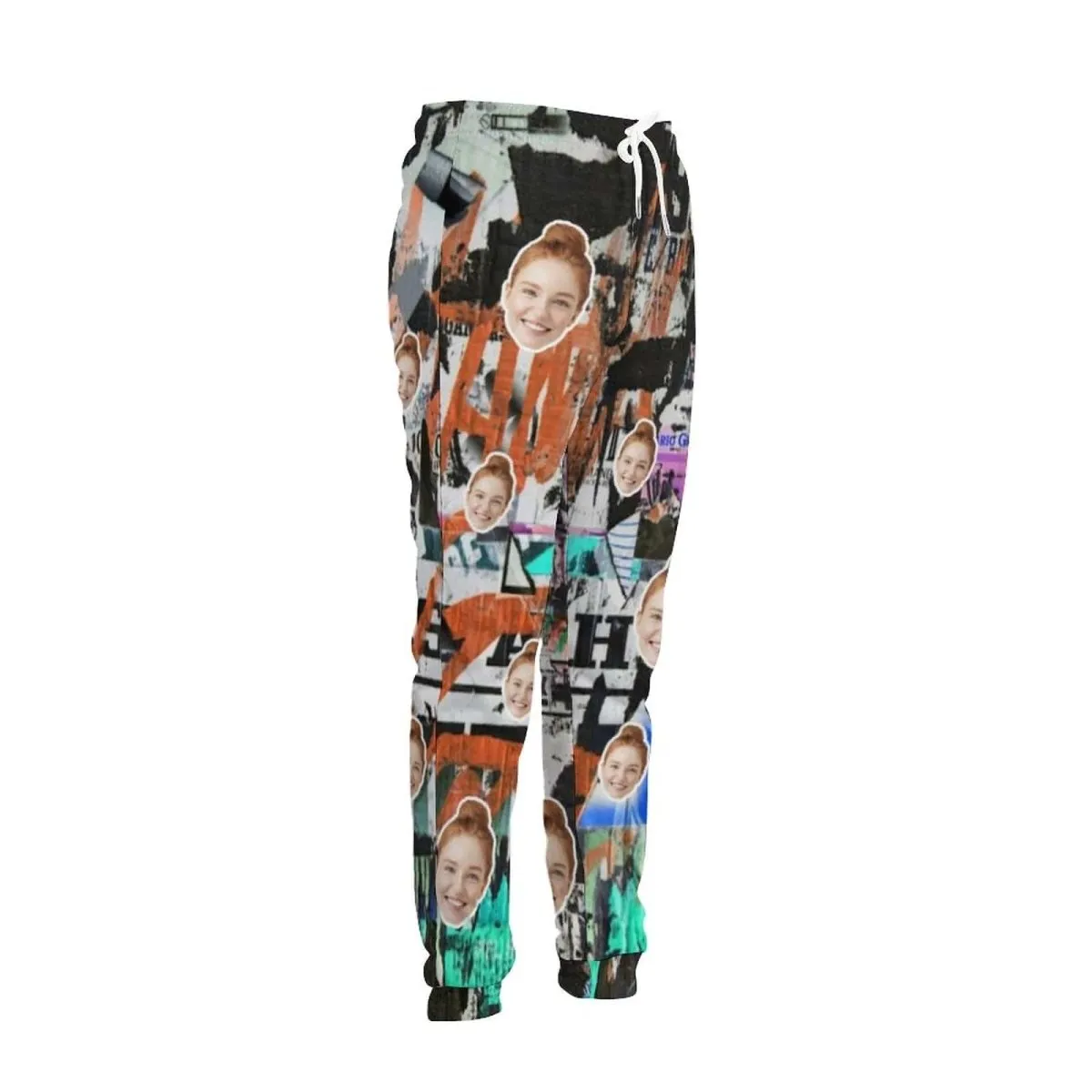 Custom Face Graffiti Hoodie Sweatpant Set Personalized Unisex Loose Hoodie Top Outfits
