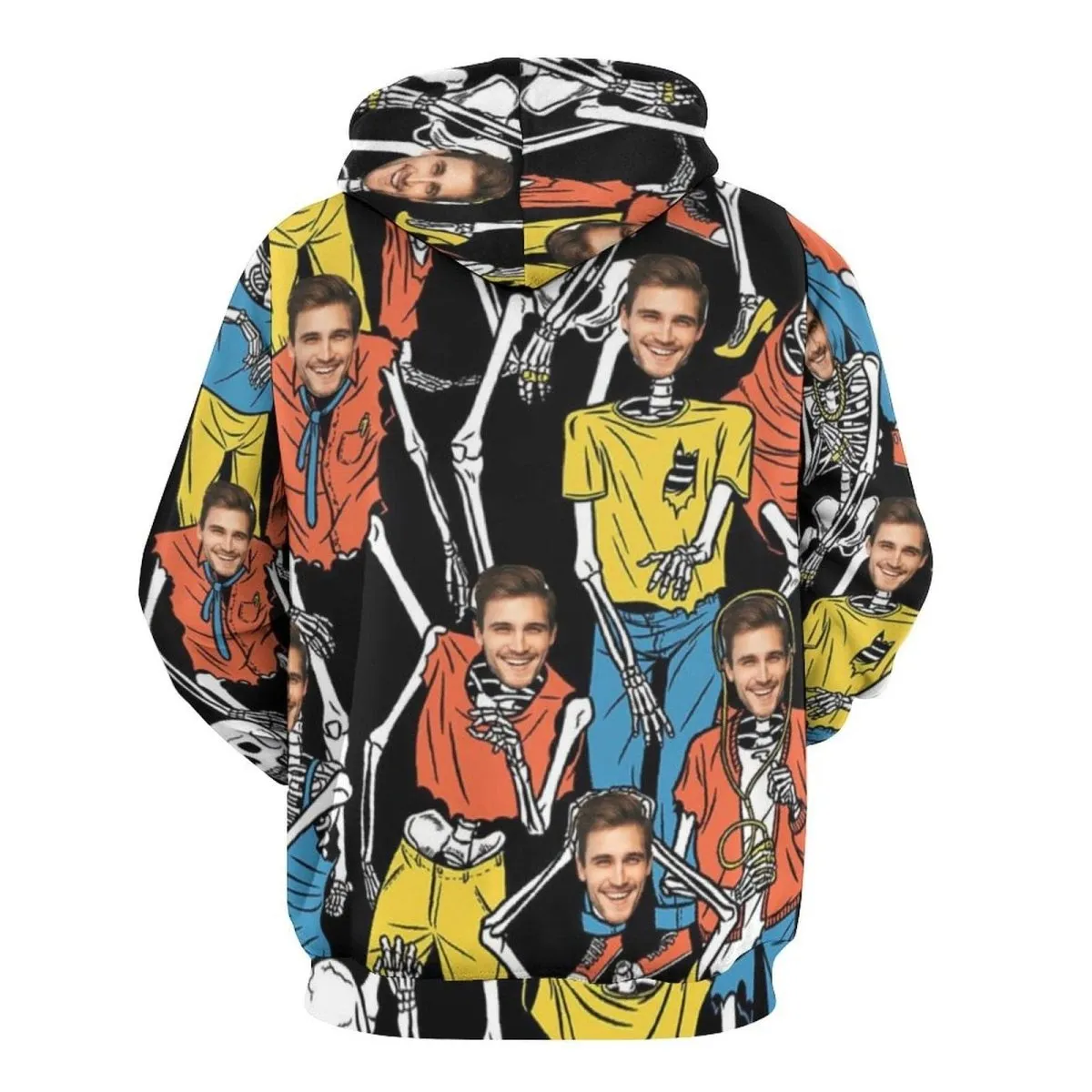 Custom Face Hoodie Skeleton Unisex Large Size Design Your Own Hoodie Personalized Loose Hoodie Top Outfits