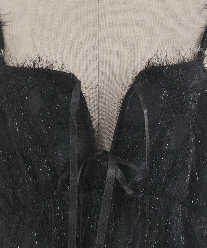 Cut-and-Sewn Jacquard Camisole Dress