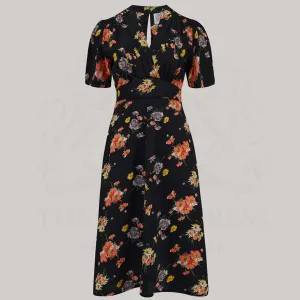 Dolores Dress in Black Mayflower