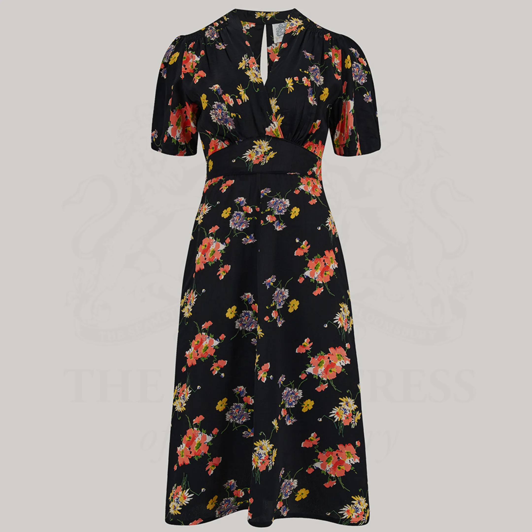 Dolores Dress in Black Mayflower