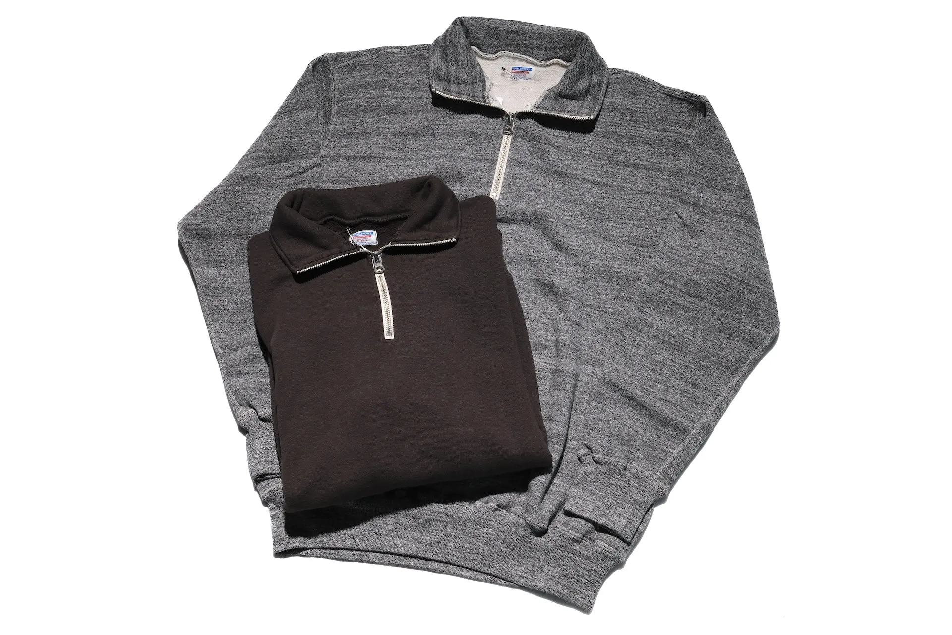 Dubble Works 11oz "Tsuri-ami" Half Zip Loopwheeled Sweatshirt (Sumi Black)