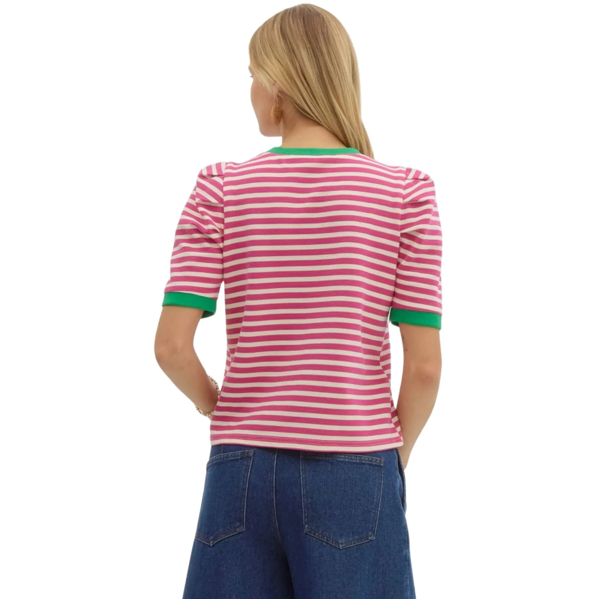 Eve Pink and White Stripe Pullover Top