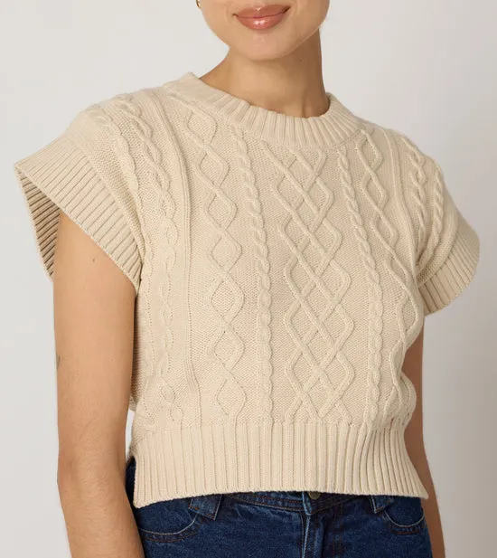 Gigi Sweater Vest - Cream
