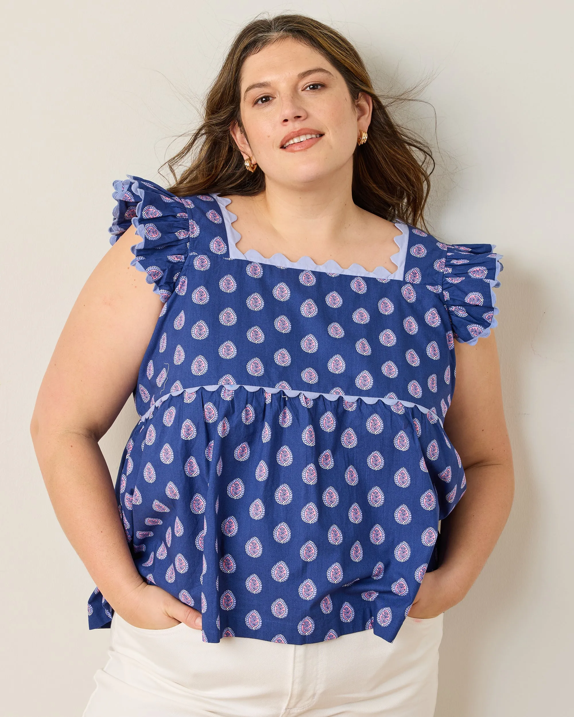 Glass Flower - Dunmore Blouse - Navy