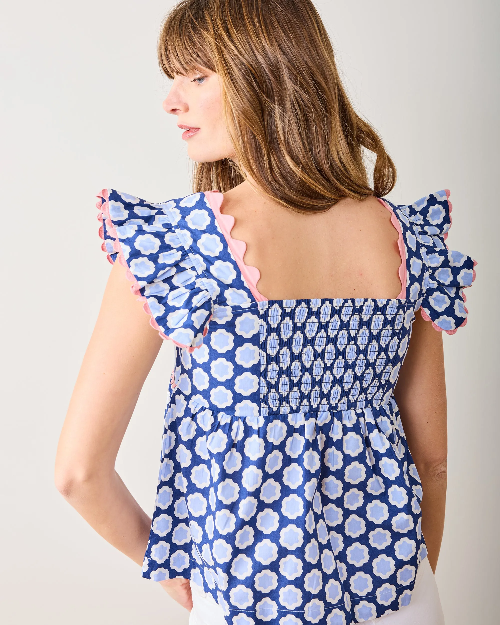 Hello Hexagon - Dunmore Blouse - Periwinkle Pop