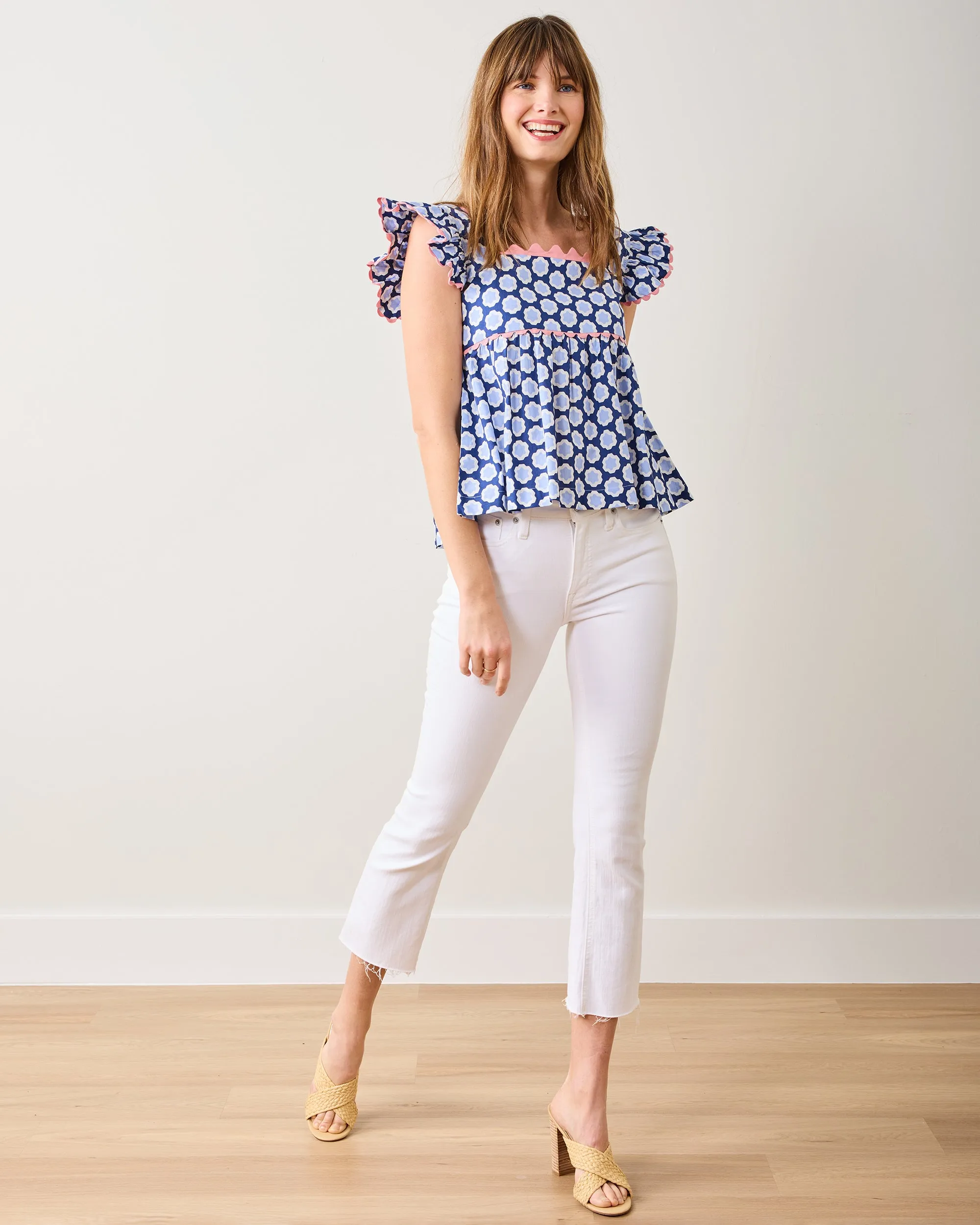 Hello Hexagon - Dunmore Blouse - Periwinkle Pop