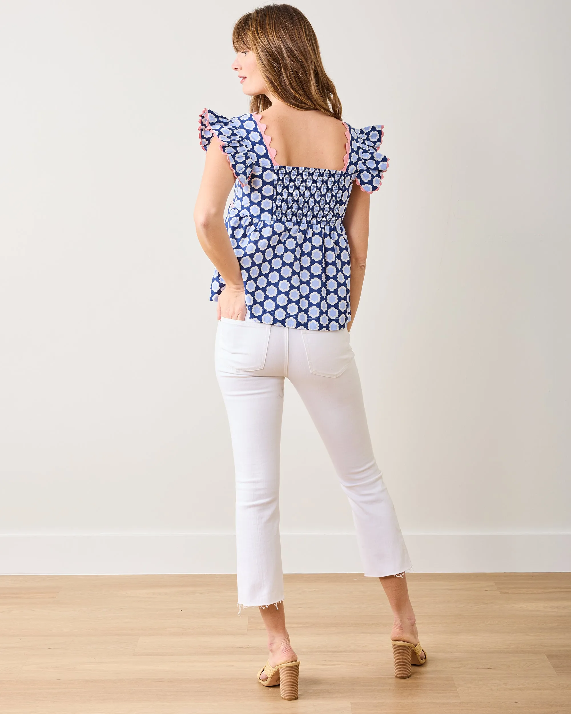 Hello Hexagon - Dunmore Blouse - Periwinkle Pop