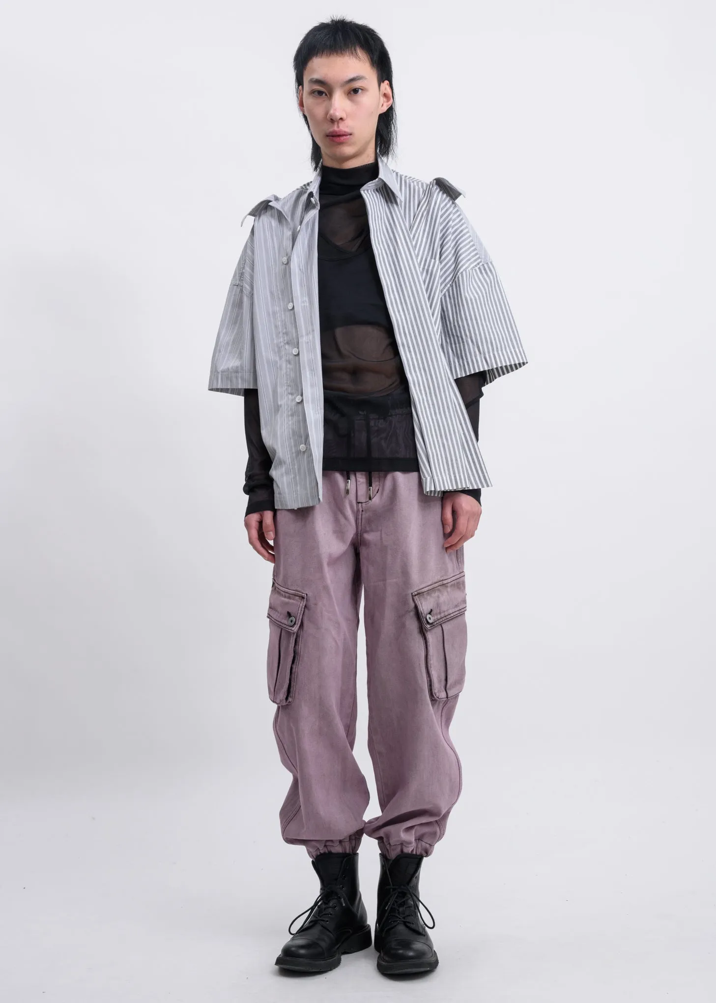 Lavender Acid Washed Cargo Pants