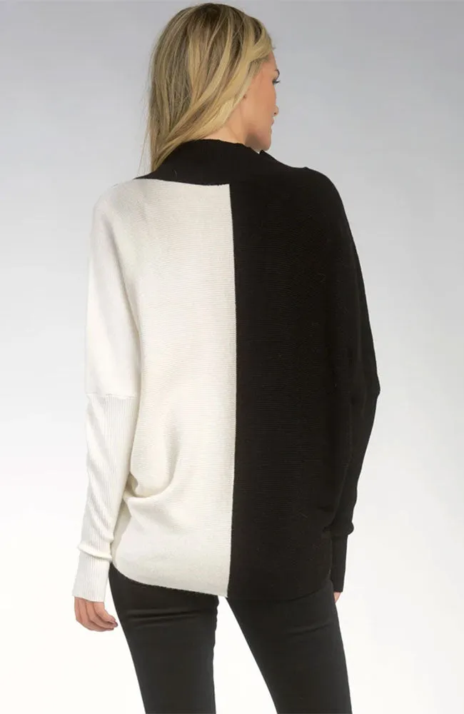 Mock Turtleneck Sweater Black Off White
