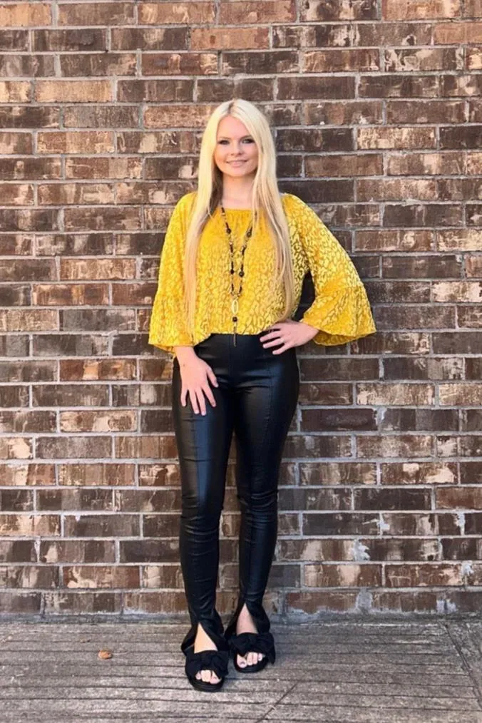 Mustard Velvet Top