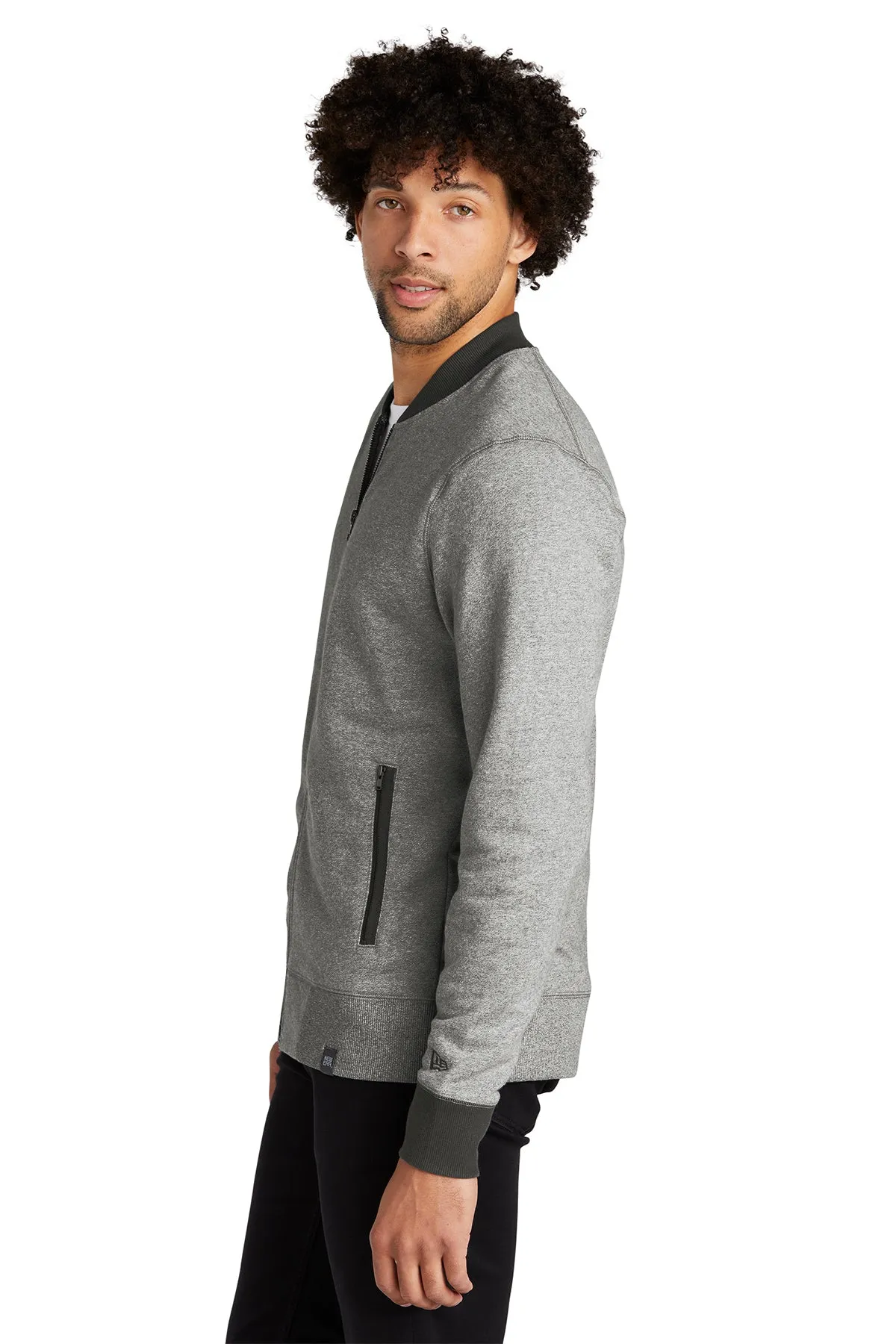 New Era French Terry Jackets, Light Graphite Twist/ Graphite