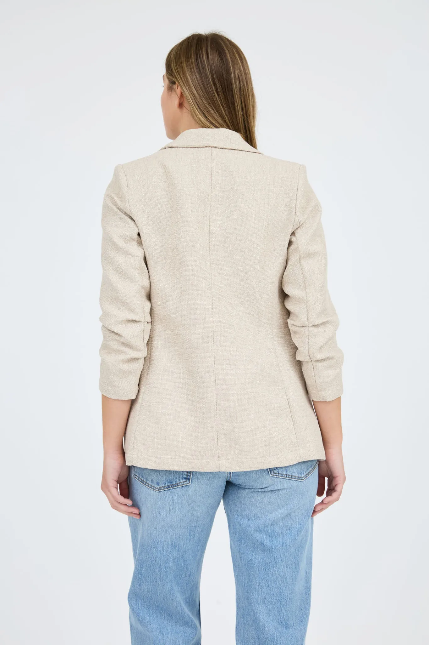 NOTCH COLLAR 3/4 SLEEVE BLAZER