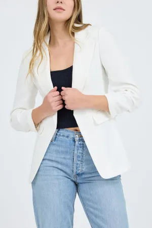 NOTCH COLLAR 3/4 SLEEVE BLAZER