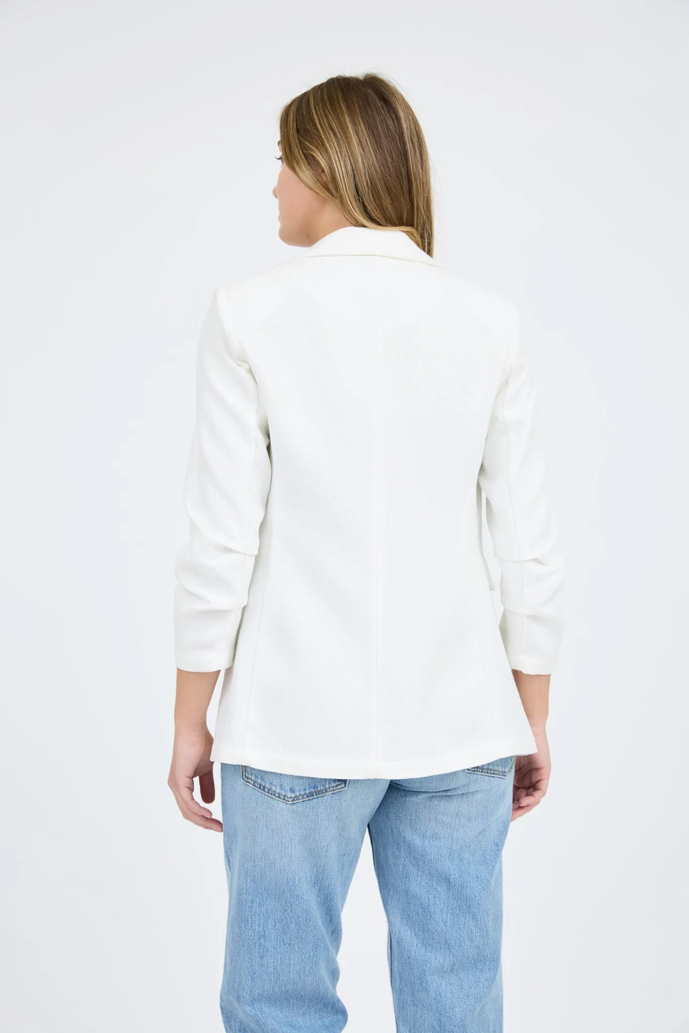 NOTCH COLLAR 3/4 SLEEVE BLAZER