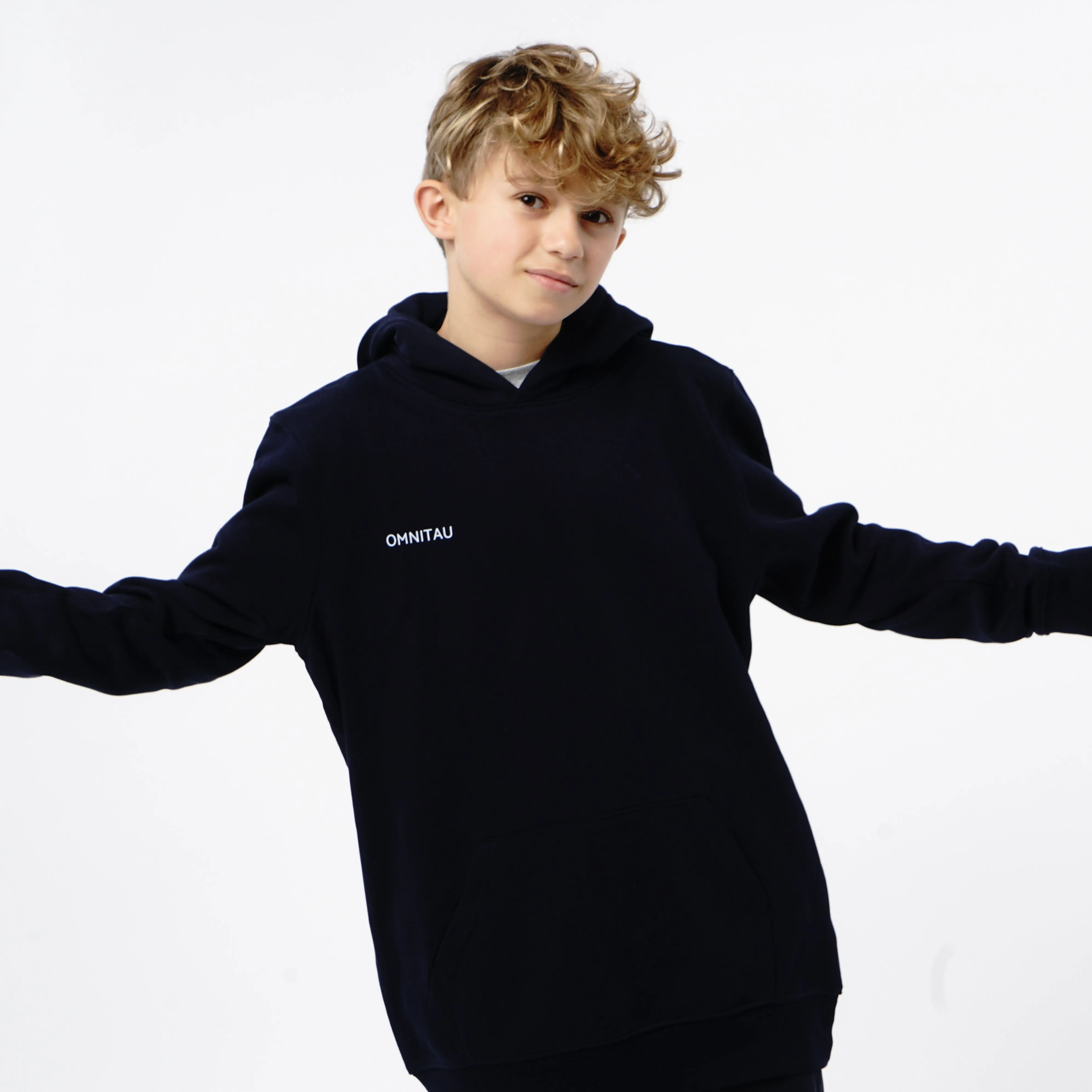 Omnitau Kid's Team Sports Organic Cotton Hoodie - French Navy