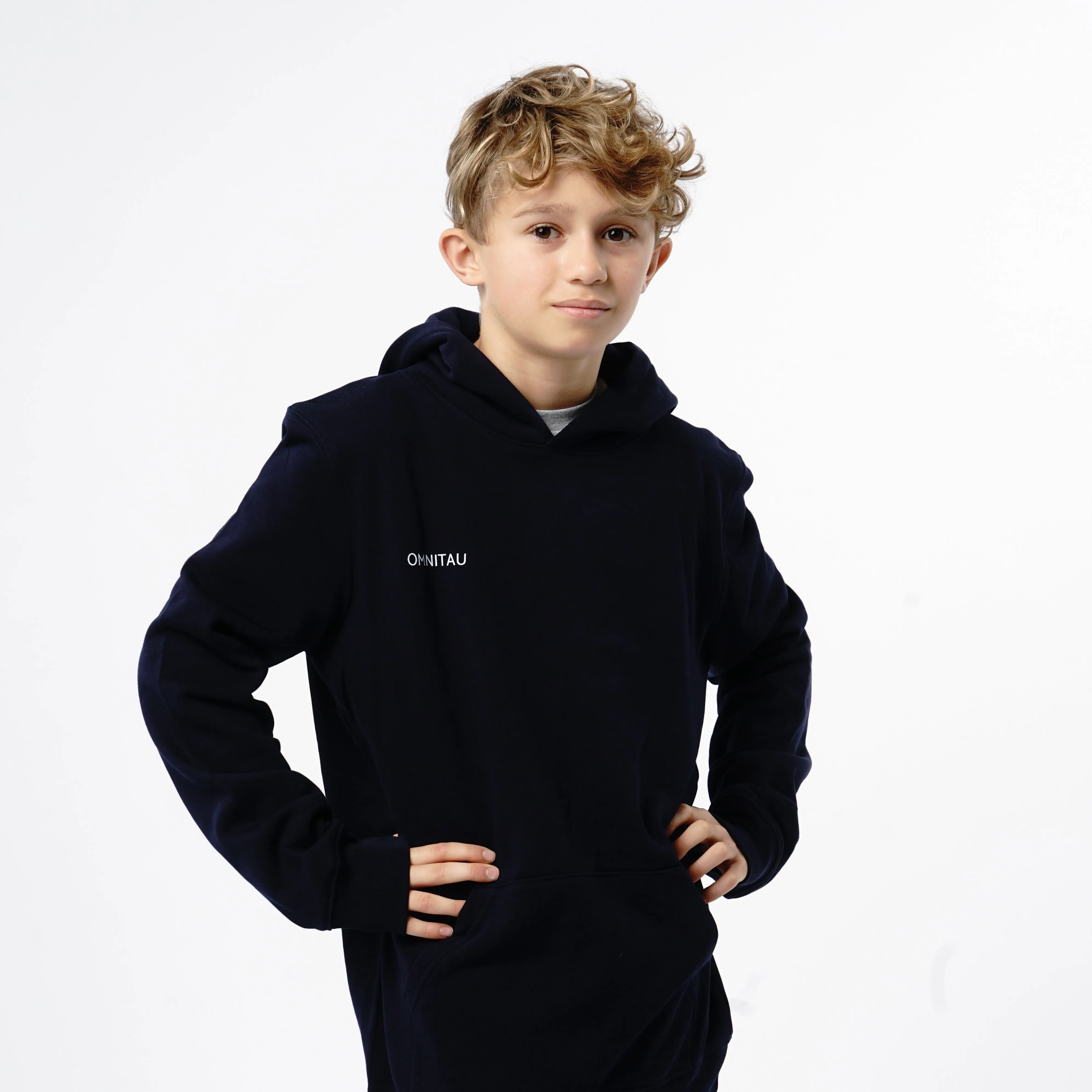 Omnitau Kid's Team Sports Organic Cotton Hoodie - French Navy