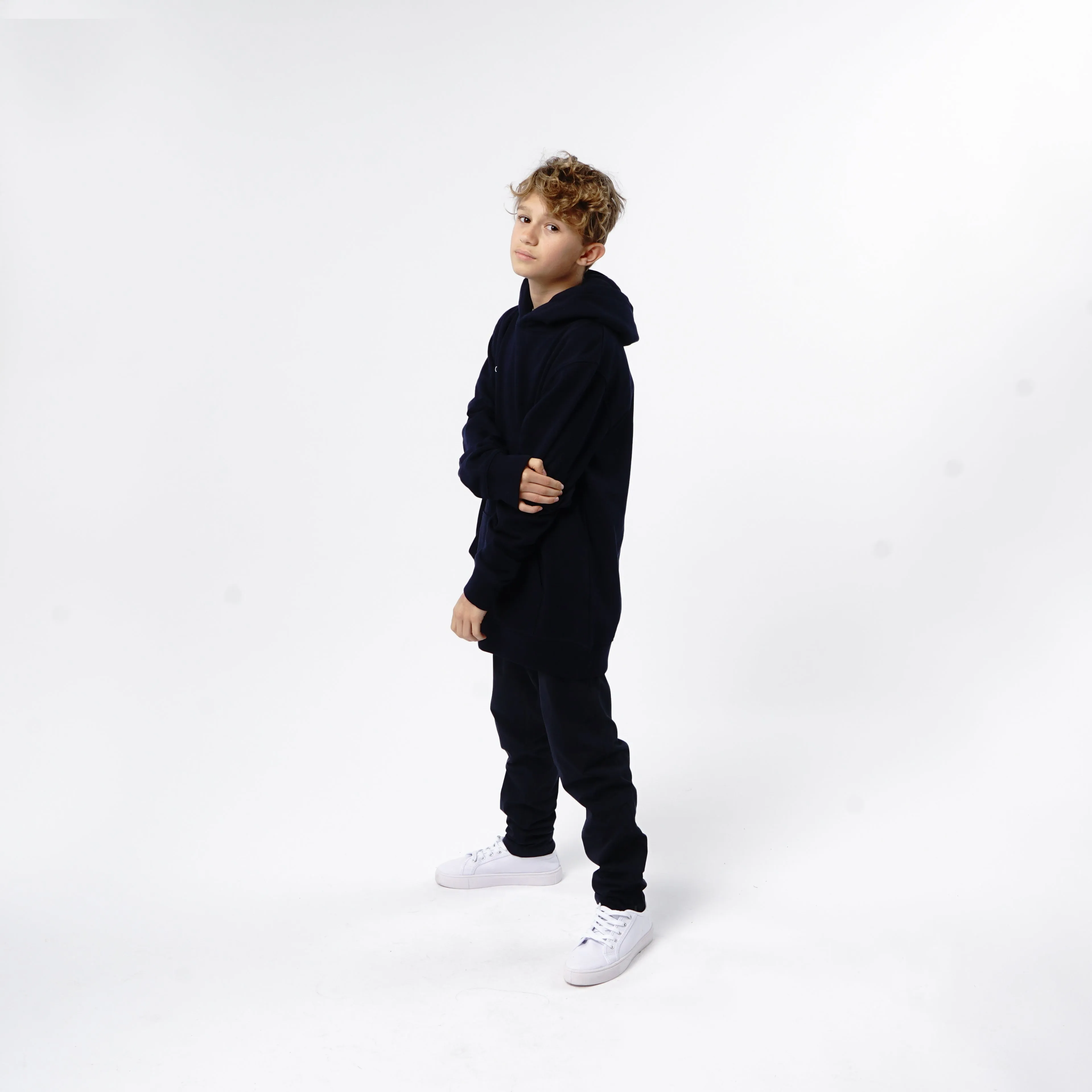 Omnitau Kid's Team Sports Organic Cotton Hoodie - French Navy
