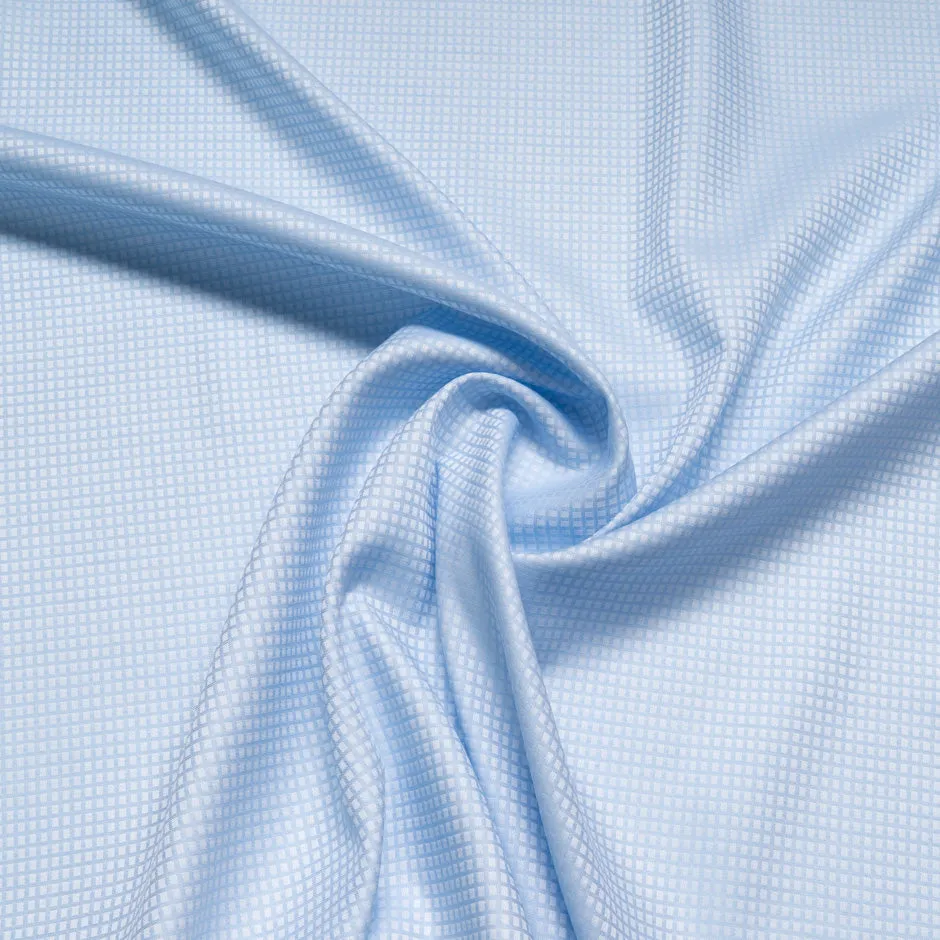 Pale Blue Square Jacquard Pure Cotton