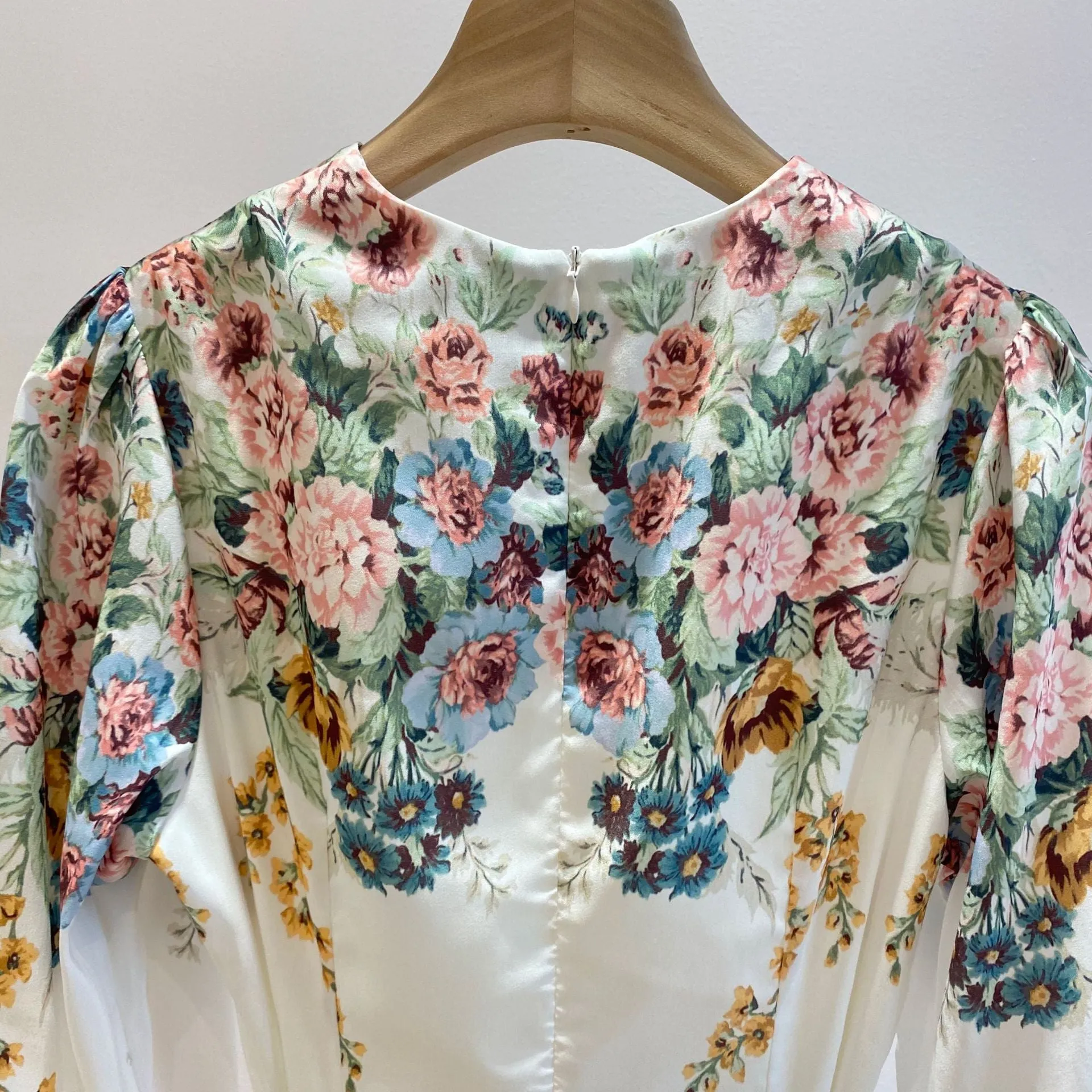 Perenne long sleeves floral print Midi dress