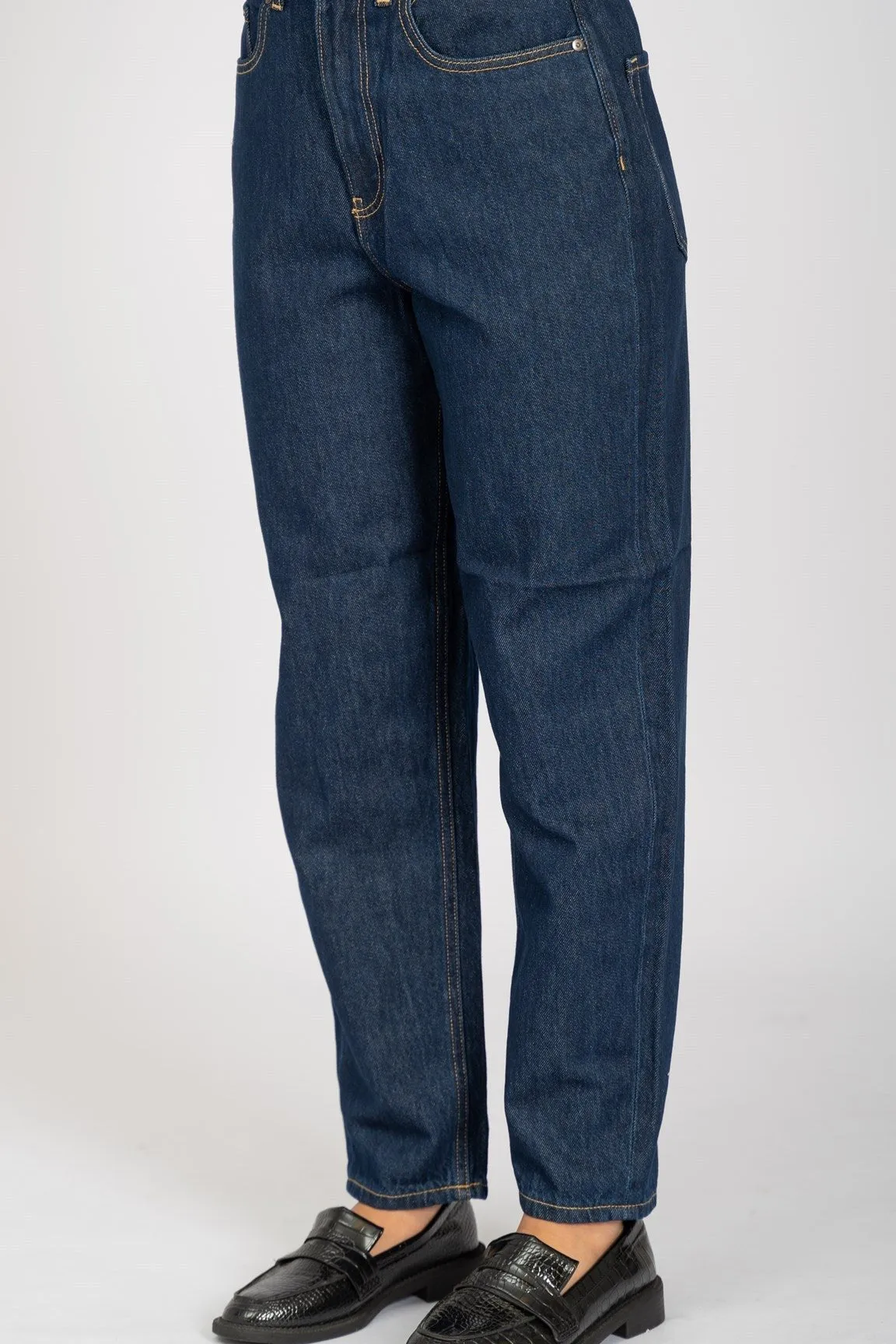 Performance Mom Jeans - Dark Blue Denim