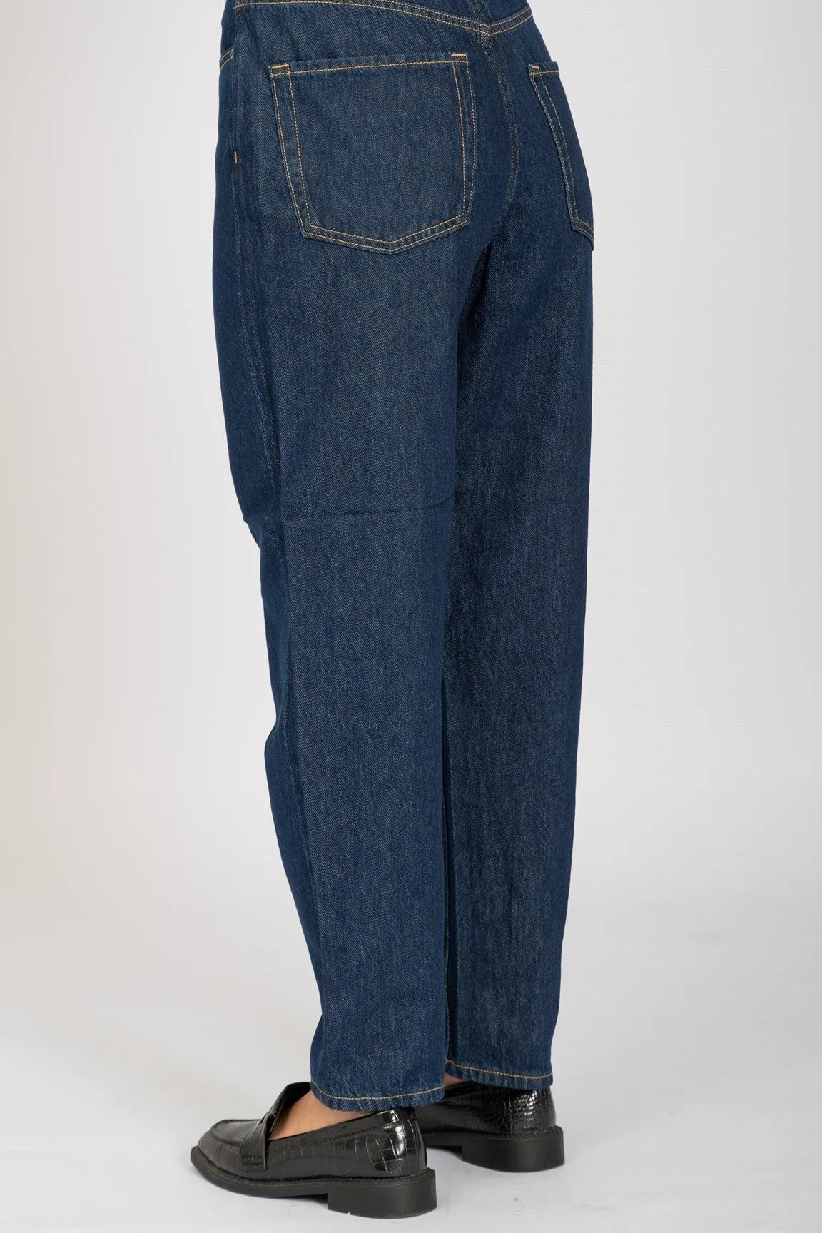Performance Mom Jeans - Dark Blue Denim