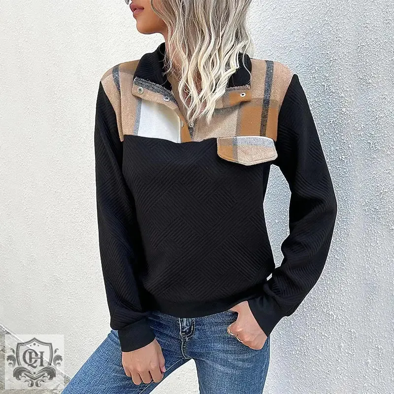 Plaid Patchwork Sweater