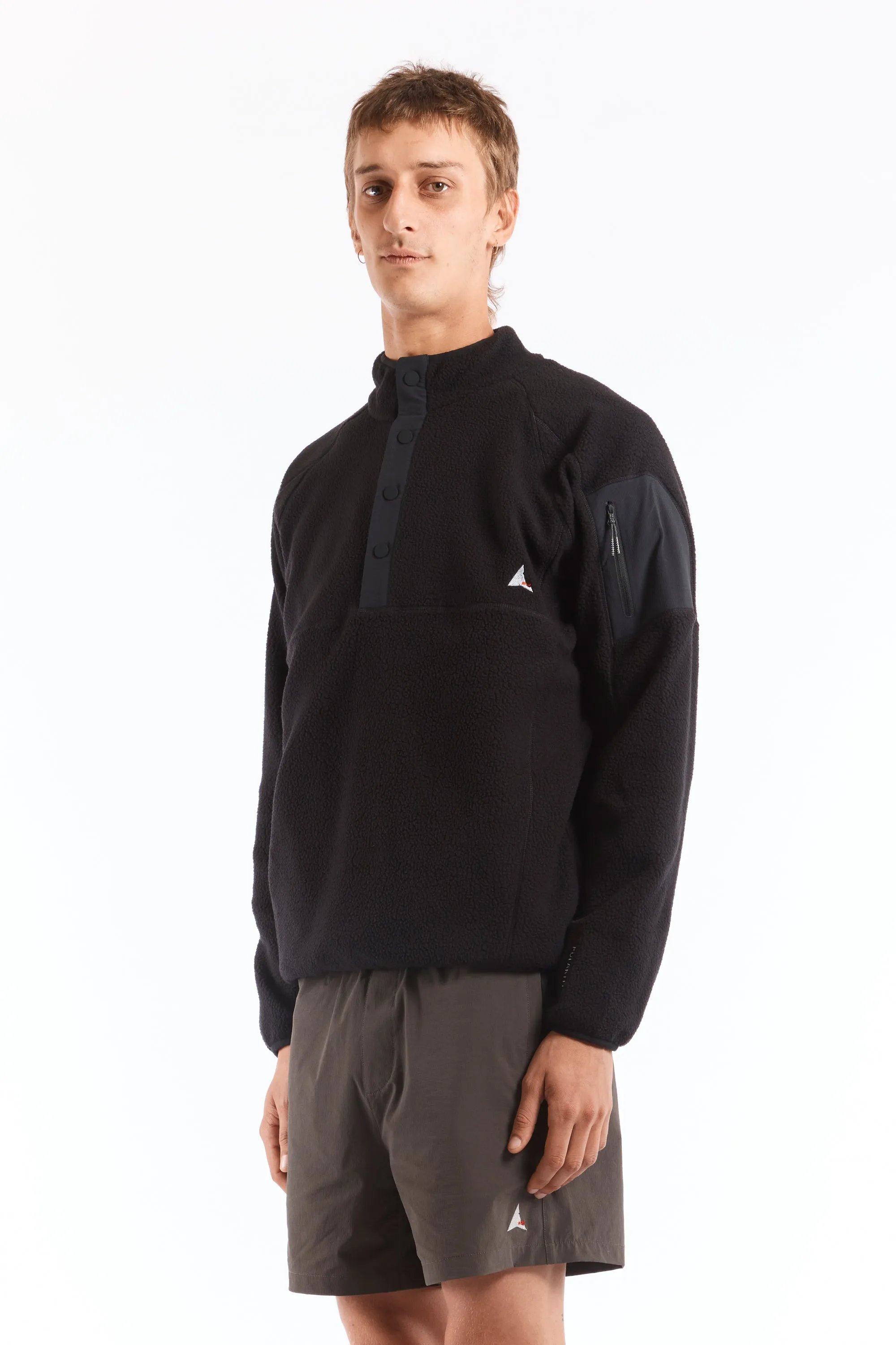 Polartec Fleece Button Up Black