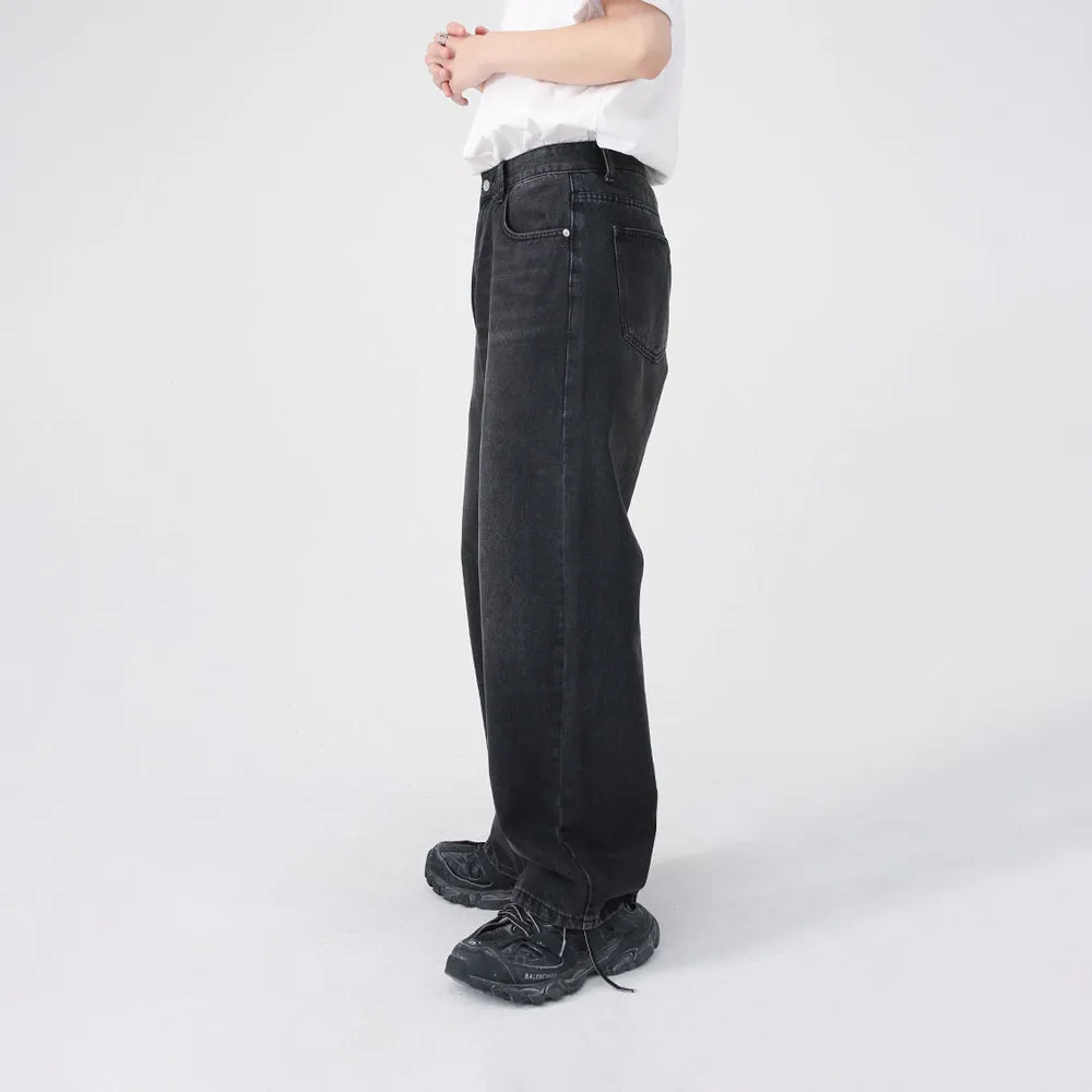 Retro Washed Baggy Jeans in Black