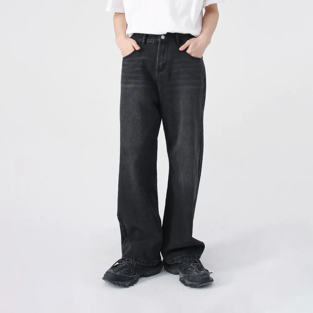 Retro Washed Baggy Jeans in Black