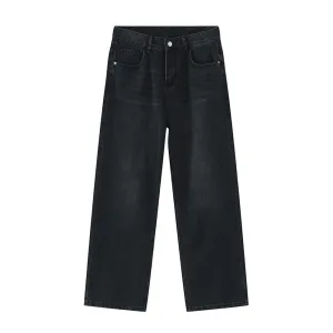 Retro Washed Baggy Jeans in Black