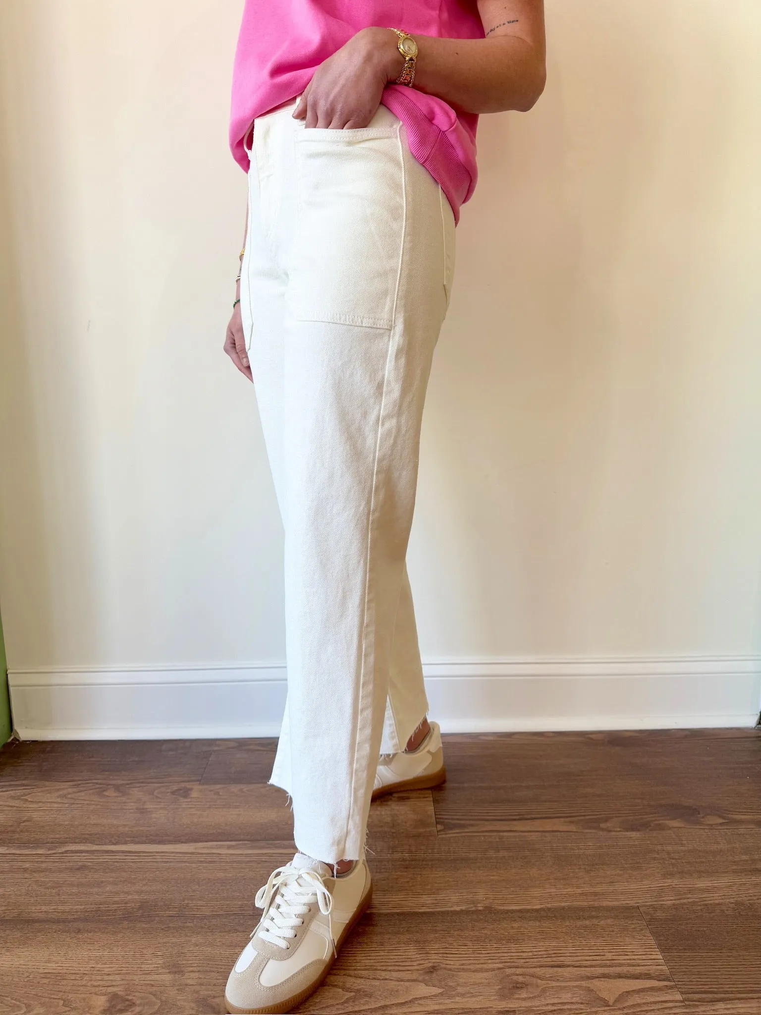 Sadie Wide Leg Jeans- Off White