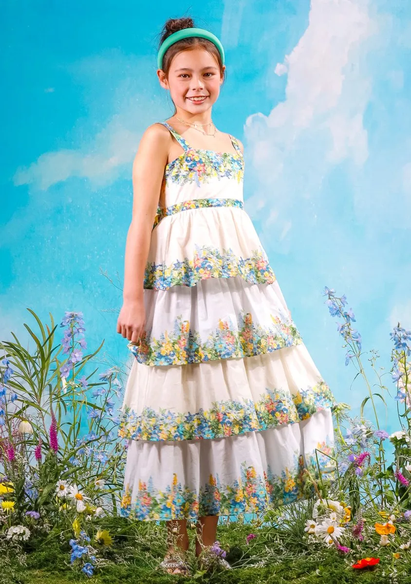 SERENITY EMBROIDERED FLORAL MAXI DRESS