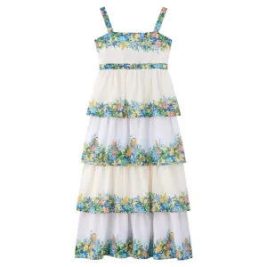 SERENITY EMBROIDERED FLORAL MAXI DRESS