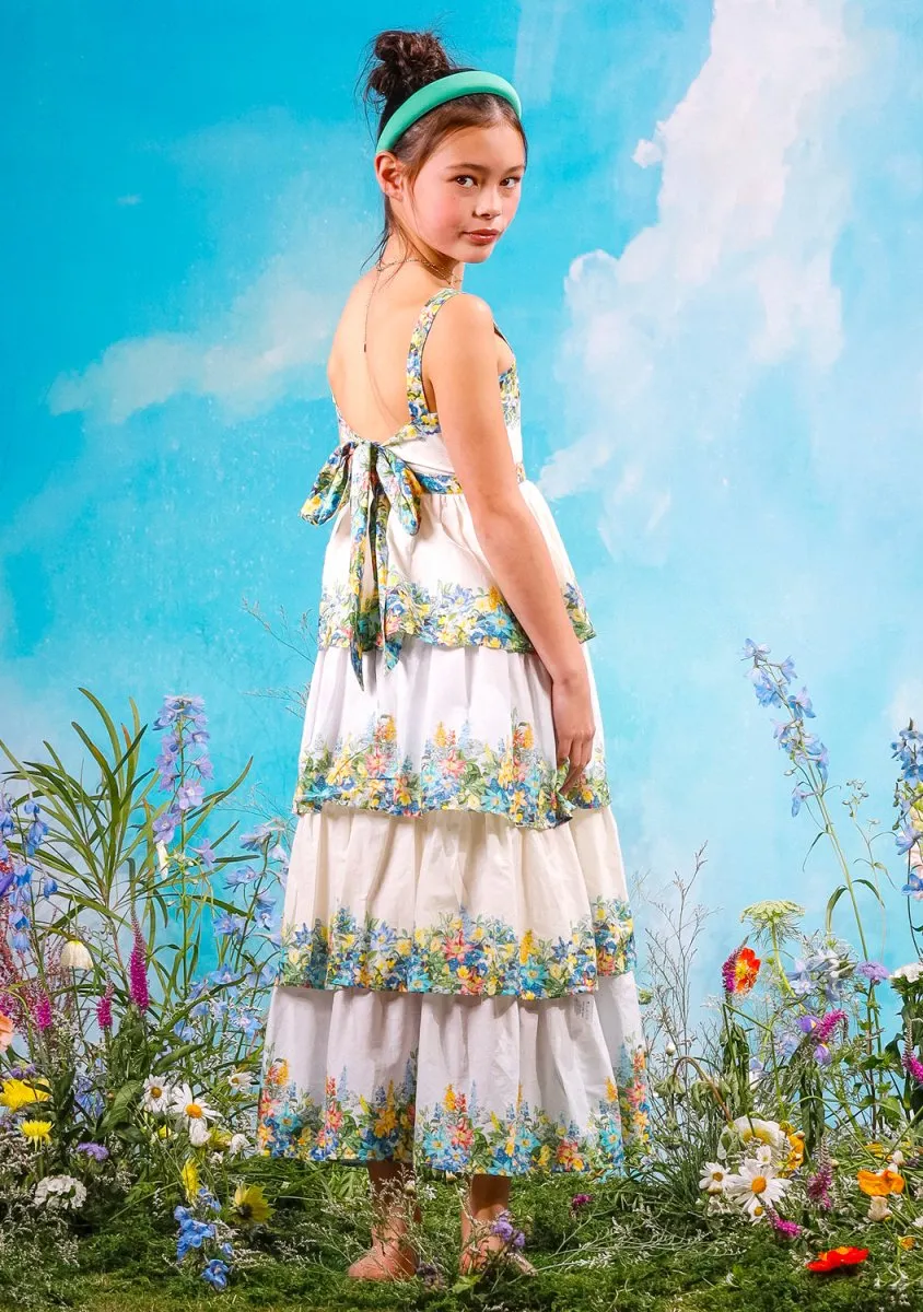 SERENITY EMBROIDERED FLORAL MAXI DRESS