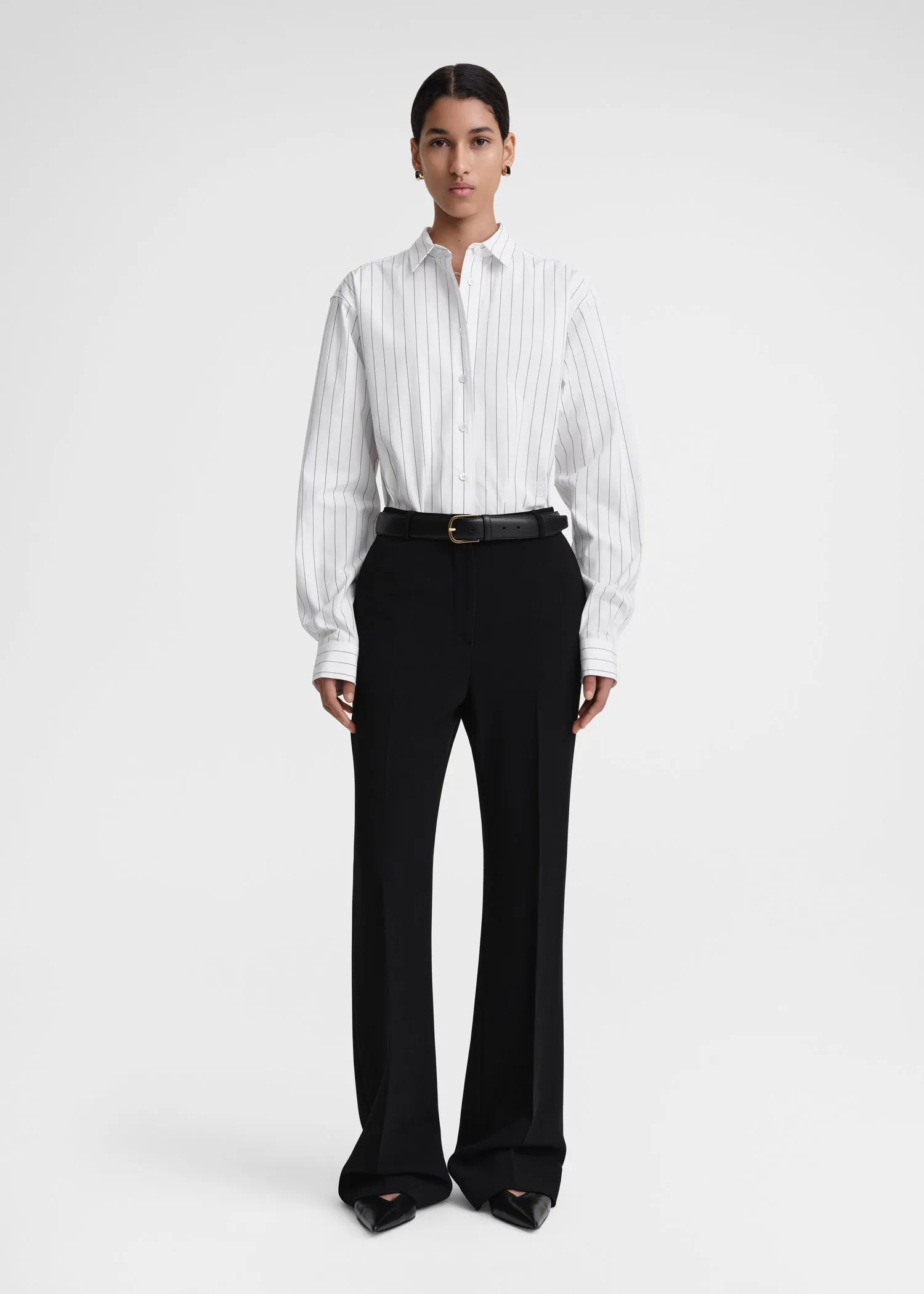 Signature cotton shirt white/black