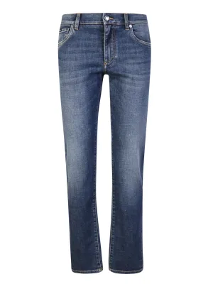 Slim fit dark blue jeans