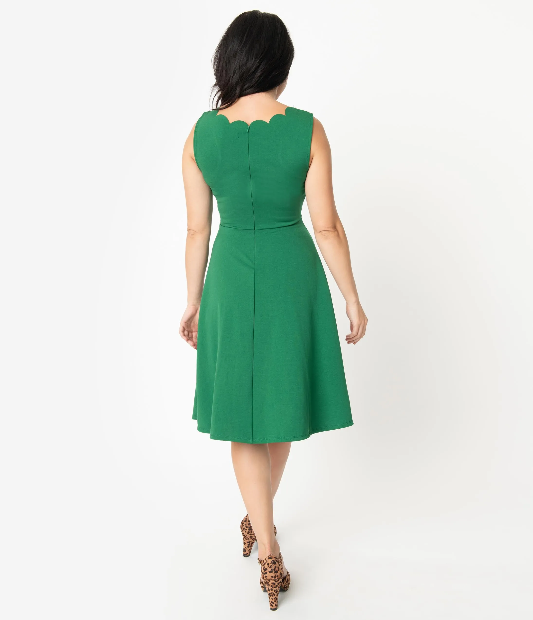 Smak Parlour Green Sleeveless Charmed Swing Dress