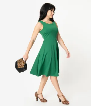 Smak Parlour Green Sleeveless Charmed Swing Dress